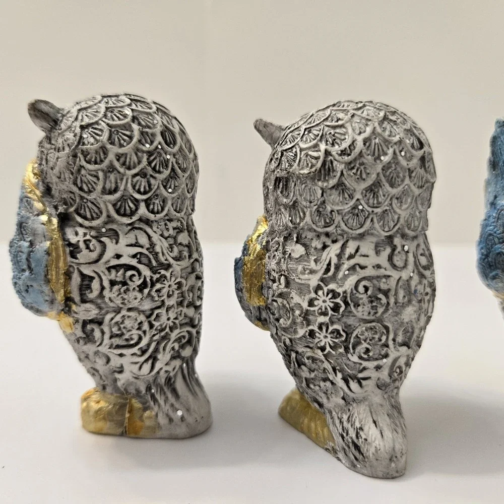 Three Wise Owls Figurine See No Evil Hear No Speak No Beutiful Decoration
